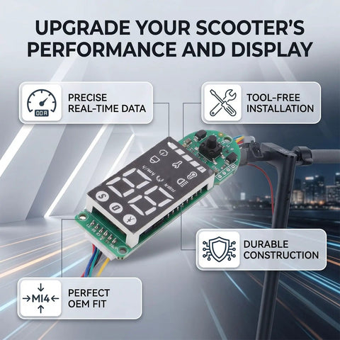 Electric Scooter Dashboard Replacement Display Panel Circuit Board Upgrade For Mi4 Lite Scooter Plug And Play With Durable ABS PVC Construction Sharp Readout Enhanced Performance Safer And More Convenient Ride Easy Install Long Lasting Durability, featuring real-time data display and durable build.