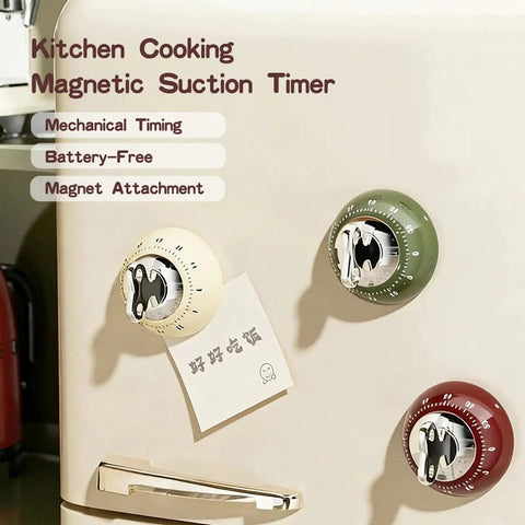 60 Minute Magnetic Timer For Fridge Magnet And Kitchen Use A Simple No Fuss Time Management Tool On fridge displaying notes