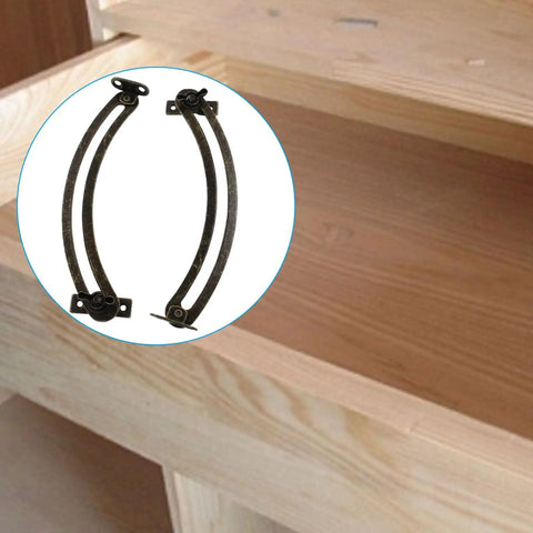 Bronze 7 Inch Spring Lid Support Hinge With Screws Left And Right Hand Adjustable installed on wooden furniture