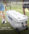 100 Qt Wheeled Marine Cooler With Fully Insulated Lid And Body Keeps Ice Up To Five Days In 90 Degree Heat Holds 160 Cans