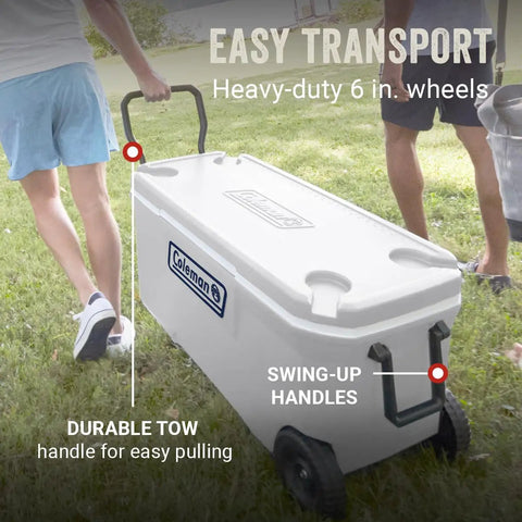 100 Qt Wheeled Marine Cooler With Fully Insulated Lid And Body Keeps Ice Up To Five Days In 90 Degree Heat Holds 160 Cans