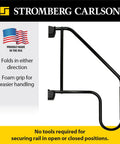 Heavy Duty Rv Grab Bar With Slick Black Aluminum Build Holds Fast During Rough Roads And Keeps Your Footing Locked In Tight For Zero Fuss Camper Access And Smooth Trailer Getaways Every Single Day, 37-inch drop, foam grip.