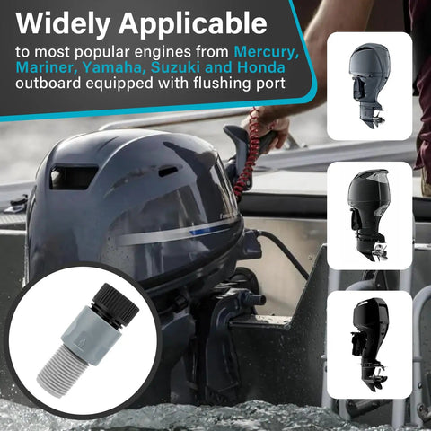 Outboard Engine Flush Kit With Quick Connect Hose Adapter for flushing salt, sand, silt from Mercury, Suzuki, Yamaha outboards