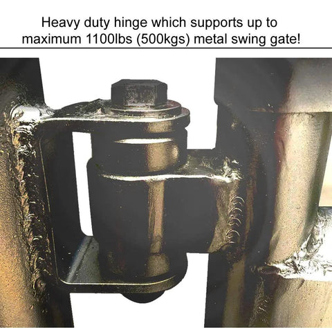 Heavy Duty Weld On Gate Hinges Pair With Sealed Bearings Built Tough Adjustable Yoke Pivot For Large Iron And Steel Gates Support Up To 1100lbs Per Pair Easy Install For Driveways And Security Gates, welded steel gate hinge close-up