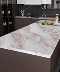 36 Inch By 197 Inch Gold Marble Countertop Contact Paper Waterproof Vinyl Marble Wallpaper Peel And Stick on kitchen island