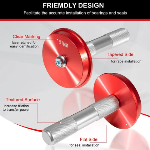 Close-up of handles from 43 Piece Bearing Press And Seal Driver Set With 39 Adapters And 4 Handles Pro Grade Heavy Duty Seal Installer Kit