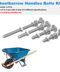 Premium Wheelbarrow Handle Bolts And Nuts Kit Includes Four Heavy Duty Frame Sizes For Quick Repair of bolts with washers.