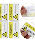 PVC Safety Warning Sign Stickers 10 Pack Self Adhesive For Machinery And Equipment In Factory Or Warehouse close-up view