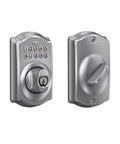 Camelot Electronic Keypad Deadbolt Lock For Front Door No Keys Needed With Keyless Entry And Mechanical Key Backup, Satin Chrome Finish
