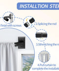 Installation steps for Black Curtain Rod For Room Darkening 28 To 48 Inches Wrap Around Heavy Duty Matte Black Window Treatment Rod