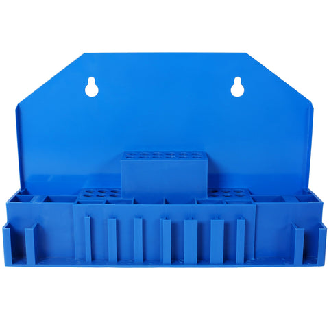58Piece T Slot Clamping Kit for Mills and Machinists holder in blue plastic, compatible with T Slot Cleaner and Tightening Wrench
