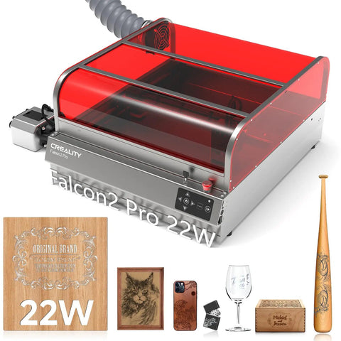 Falcon2 Pro 22W Enclosed Laser Engraver With Air Assist And HD Camera Positioning, Auto Fan, Class 1 Safety, Dope Pro Grade Cutter For Wood Metal And Acrylic Engraving