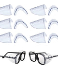 6 Pairs Slip On Eye Glasses Side Shields For Safety Glasses Flexible Clear Universal TPU Protection Fits Small To Large Eyewear Medium And Large Sizes