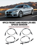 Four Piece Abs Wheel Speed Sensor Kit For Bmw Front And Rear Anti Lock Braking System, includes front and rear sensors.