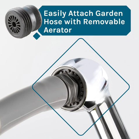 Removable aerator attachment for White Utility Sink With Pull Out Chrome Faucet And Sprayer For Laundry Room Basement Garage Or Shop