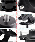 Heavy Duty Engine And Transmission Mount Kit Set Of 6 For 2003 2007 Accord detailed view of engine mount components and rubber materials.