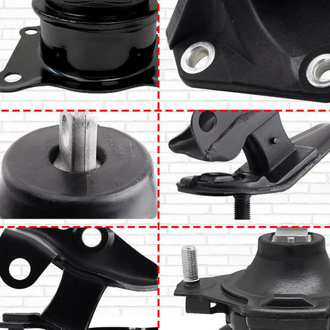 Heavy Duty Engine And Transmission Mount Kit Set Of 6 For 2003 2007 Accord detailed view of engine mount components and rubber materials.