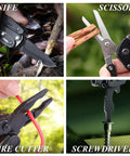 Everyday Carry 18 In 1 Multitool Pocket Knife With Pliers Saw Corkscrew Detachable Scissors And Safety Lock Includes Nine Screwdriver Bits In Use