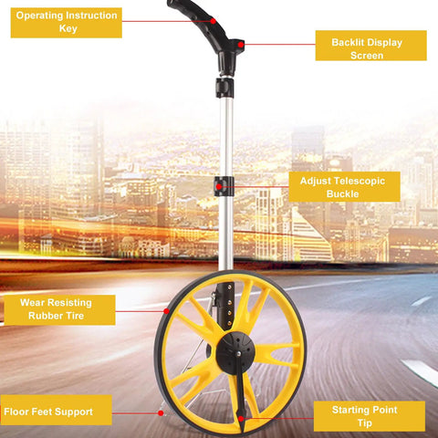 Eujgoov Distance Measuring Wheel, 99999.9m / ft Folding Digital with backlit display and adjustable telescopic buckle.
