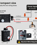 Diagram of Wireless Light Switch And Receiver Kit No Wiring Needed No WiFi Required 100 Ft Range 15A showing wiring setup.