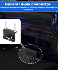 4 Way Trailer Wiring Harness Mounting Bracket Kit With Screws And Nuts, installed on a vehicle, enhanced view.