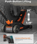 Electric Floor Jack 3 Ton Low Profile With One Touch Lift, 6000 Lbs Capacity, shown under vehicle lifting to 20 inches with push-button