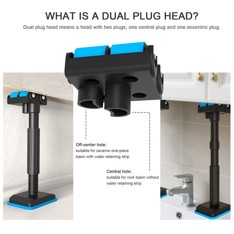 No Sweat Adjustable Telescopic Furniture Lifter Brackets For Bathroom Vanities with Dual Plug Head design.
