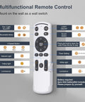Multifunctional remote control for Plug And Play No Fuss Outdoor Ceiling Fan With Lights 20 Inch Wet Rated Gazebo Fan With Remote And App Control Dimmable Hanging Patio Pergola Fan In Wood Color Easy 16 Foot Cord For Flexible Outdoor Setup