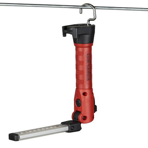 Rechargeable 500 Lumen Compact LED Work Light With Color Rite Technology hanging from hook