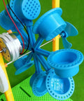 Wind Power Generator Kit For Education A Hands On Build Your Own Science Project Demonstrating Wind Energy To Electricity With A Small Motor And Easy Assembly For Real Energy Conversion Learning. Blue ABS wind turbine kit with motor and gears