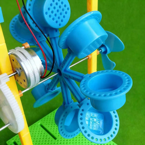 Wind Power Generator Kit For Education A Hands On Build Your Own Science Project Demonstrating Wind Energy To Electricity With A Small Motor And Easy Assembly For Real Energy Conversion Learning. Blue ABS wind turbine kit with motor and gears