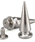 Twenty Pairs Of One Inch Silver Zinc Alloy Bullet Cone Spike Studs With Heavy Duty Iron Screws For Sick Punk Rock Leather And Kickass Streetwear Custom Accents Includes Quick Setup Tools