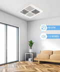 Ultra Quiet 110 CFM Bathroom Exhaust Fan With Humidity Sensor, 0.8 Sones, 6 Inch Duct, Ceiling Mount in a modern room