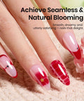 Blooming Gel Nail Kit With Clear Base For Flower Marble Watercolor Effects Soak Off UV LED Polish Red Accent Nail Art Brush