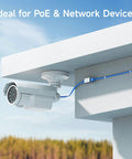 Security camera connected using Five Pack Shielded Cat6a Ethernet Couplers Female To Female Extender Adapters for 10Gbps networking.
