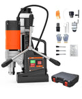 Heavy Duty 1650W Magnetic Drill Press With 810 RPM And 1.57 Inch Boring Capacity, portable with accessories for metal work.