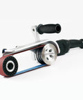 Heavy Duty Electric Pipe And Handrail Belt Grinder With 15 Amp Motor Variable Speed Dial for precise metal finishing.