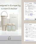 Portable Breast Milk Cooler With Two 17 Oz Glass Bottles Delivers 24 Hours Of Totally Reliable Ice Free Cooling, designed by a mom and doctor.