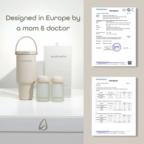 Portable Breast Milk Cooler With Two 17 Oz Glass Bottles Delivers 24 Hours Of Totally Reliable Ice Free Cooling, designed by a mom and doctor.