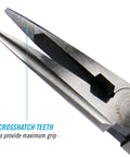 8 Inch Long Nose Pliers With Side Cutter And Knife And Anvil, Needle Nose Pliers With Crosshatch Jaw Forged From High Carbon Steel