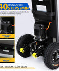 Heavy Duty Electric Stair Climber Dolly With Lithium Battery Handles 881 Lbs, 1200W motor and removable battery detailed view.