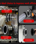 Hassle Free Magnetic Dust Collection Quick Connect Fitting System For Shop Vacuums And Woodworking Machinery With Four And Two Point Five Inch Rare Earth Adapter Kit showing 4-inch and 2.5-inch magnetic suction fittings.