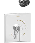 Duro Tub And Shower Trim Kit With Single Handle Round Showerhead And 7 Inch Non Diverter Spout Polished Chrome 1.5 GPM Valve Not Included Solid Brass Lever For Easy Temperature Control Ultra Contemporary Bath Upgrade displayed