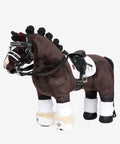 Plush toy horse with Miniature Toy Pony Dressage Saddle Pad With Soft Suede And Cotton Lining Removable Competition Numbers