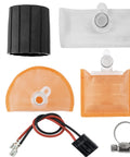 Electric Fuel Pump With No Fuss Install Kit For Toyota Camry 4Runner Tacoma Tundra Avalon Celica Corolla FJ Cruiser Highlander Sienna And Honda Civic CR V Element Fit Odyssey Passport 100 Percent Rigorously Tested Before Shipping, showing pump and install components.