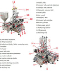 Automatic Double Nozzle Paste Filler With Steel Conveyor Belt And Anti Drip Tech Gets The Job Done No Drama Handles Honey Jam Cosmetics Smooth Operators For 100 To 1000ml Jars 110V with labeled components.