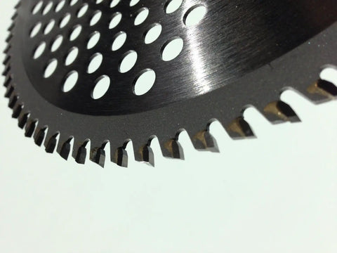 Three Pack Carbide Tipped String Trimmer Blades Eight Inch Wood Limb Cutting Teeth Heavy Duty Brush Cutter Replacement Heads Shred Through Dense Thicket Growth Fast With Pro Grade Balance And Effortless Swiping Action All Day Long