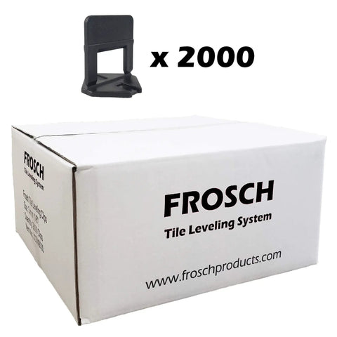 Tile Leveling System Clips For Lippage Free Install Pro Grade One Eighth Inch Grout Gap 2000 Pack box and single clip