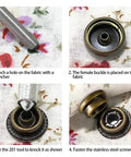 Beefy All Weather Marine Grade Canvas And Upholstery Boat Snap Button Fastener Kit With Brass Nickel Plated Snaps shown in use