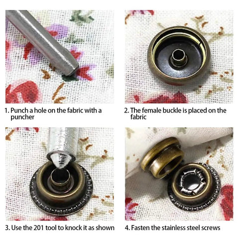 Beefy All Weather Marine Grade Canvas And Upholstery Boat Snap Button Fastener Kit With Brass Nickel Plated Snaps shown in use